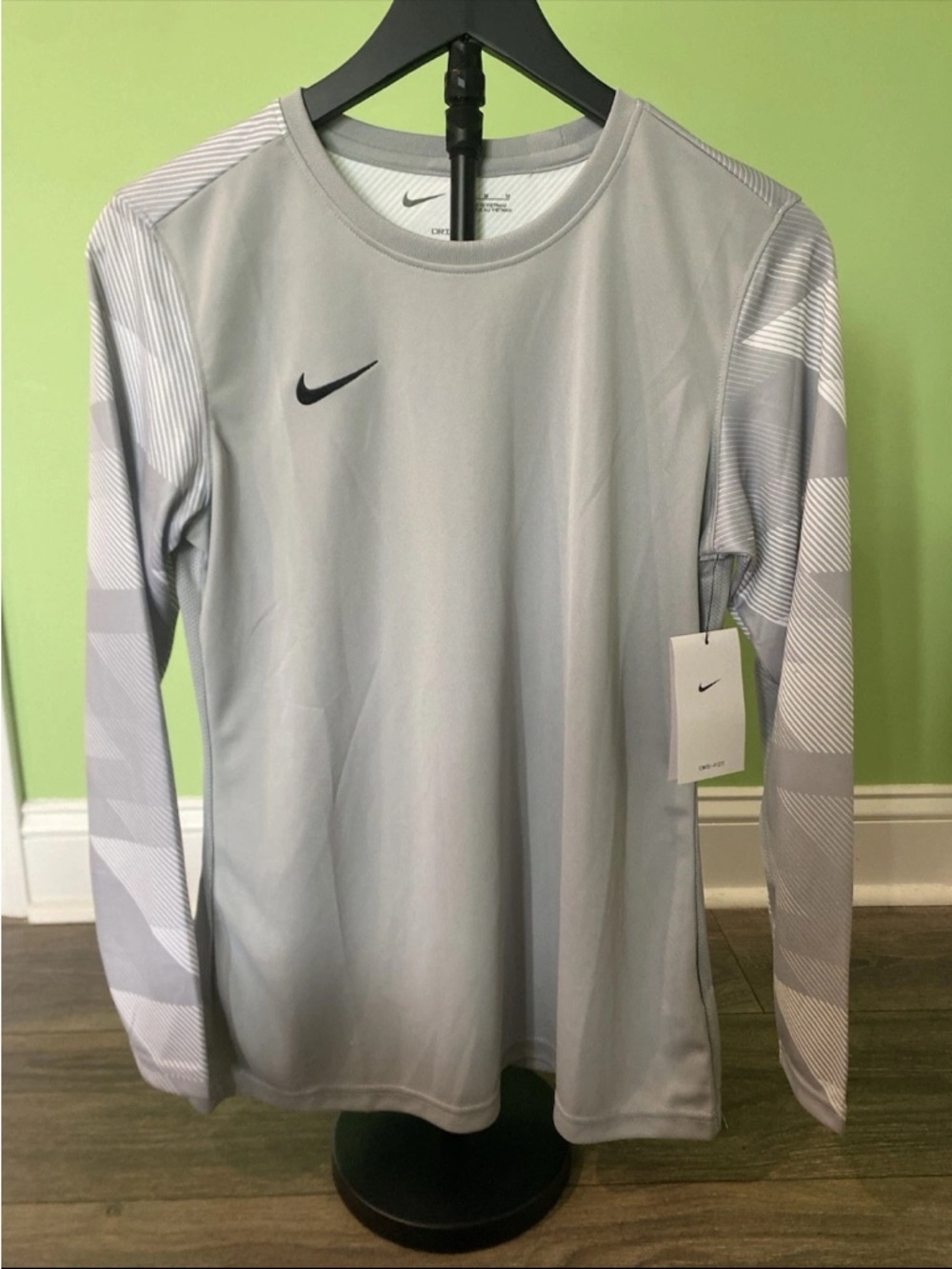 Nike Light Gray Performance Long Sleeve Top